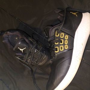 Nike Air Jordan Grind Men Black Leather Shoes Size 9.5